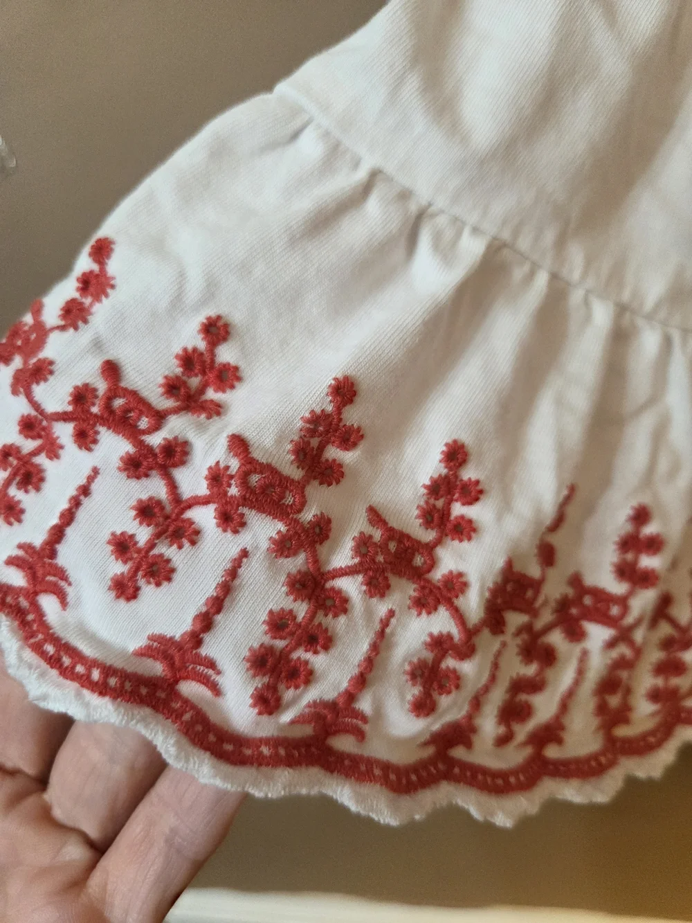 Ralph Lauren White Sundress with Red Embroidery